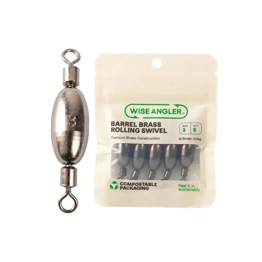 Wise Angler Barrel Brass Weight Rolling Swivel (10g)