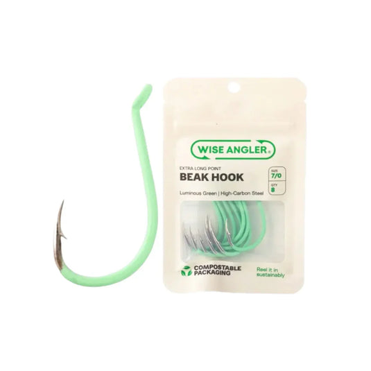 Wise Angler Beak Hook - Extra Long Point Luminous Green