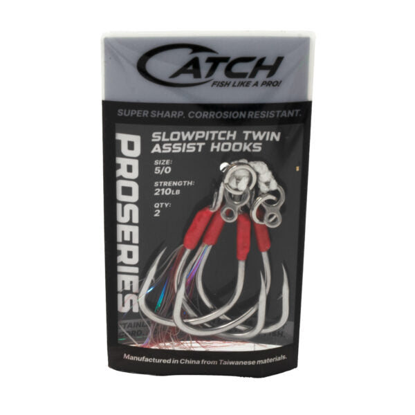 Load image into Gallery viewer, Catch Pk 2 Twin Assist Slow Pitch Hook Set with Figure 8 and Splitring
