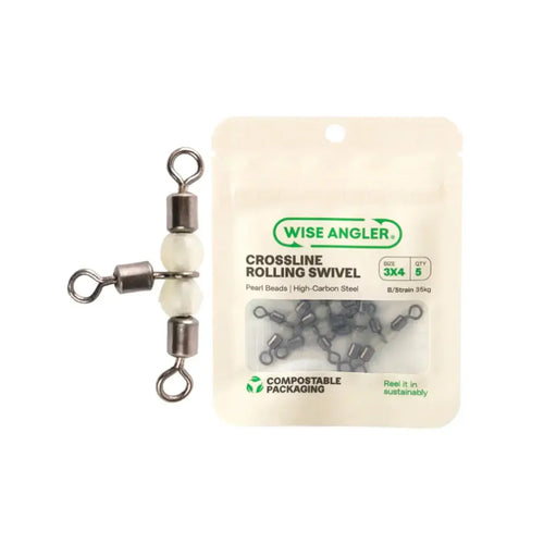 Wise Angler Crossline Rolling Swivel with Pearl Beads