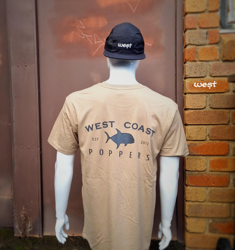 Load image into Gallery viewer, West Coast Poppers Short Sleeve T-Shirt (Sand)
