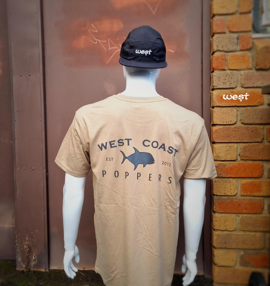West Coast Poppers Short Sleeve T-Shirt (Sand)