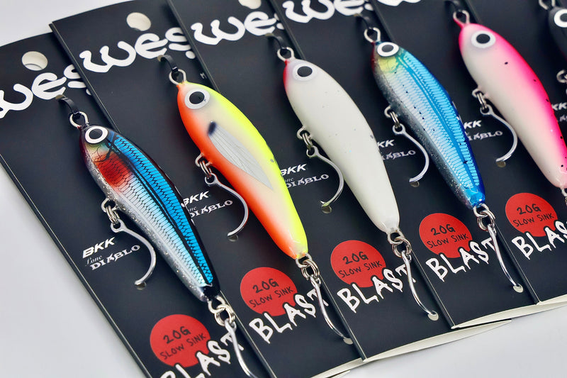 Load image into Gallery viewer, West Coast Poppers Blast Bait 2.0 - Slow Sink 90mm (Rigged)

