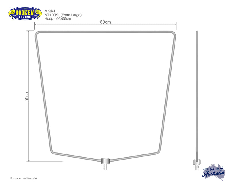 Load image into Gallery viewer, Hook&#39;em Landing Net (60x55cm Hoop / 80cm Deep)
