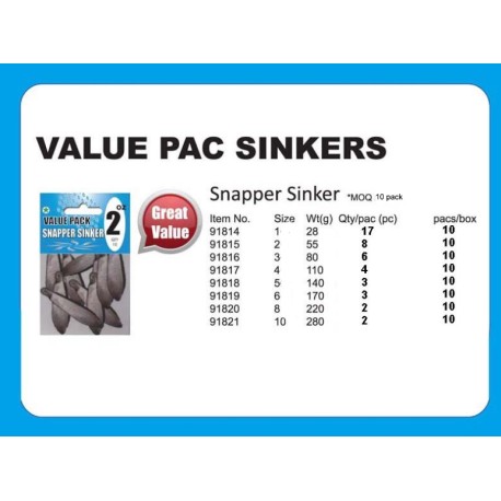 Cobalt Blue Prepac Sinkers - Snapper