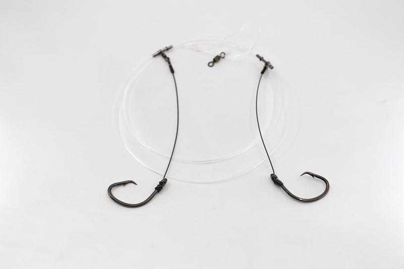 Load image into Gallery viewer, GameOver Tooth Proof Rig - Double Paternoster - Carbon Circle Hooks

