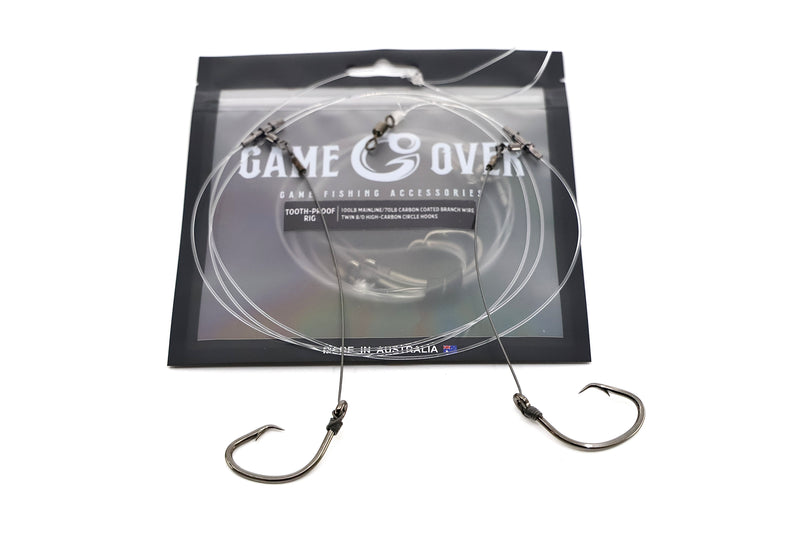 Load image into Gallery viewer, GameOver Tooth Proof Rig - Double Paternoster - Carbon Circle Hooks
