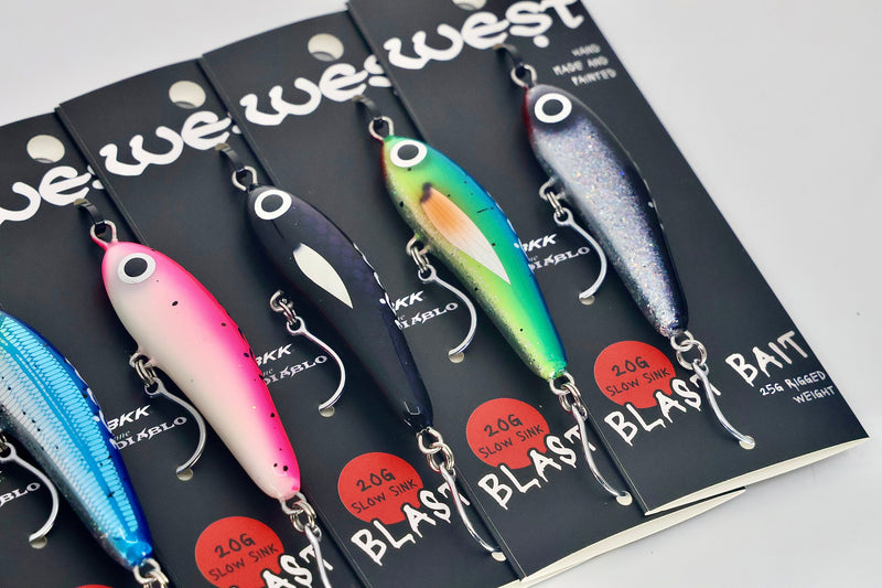 Load image into Gallery viewer, West Coast Poppers Blast Bait 2.0 - Slow Sink 90mm (Rigged)
