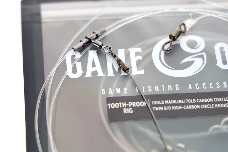 Load image into Gallery viewer, GameOver Tooth Proof Rig - Double Paternoster - Carbon Circle Hooks
