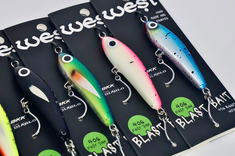 Load image into Gallery viewer, West Coast Poppers Blast Bait 2.0 - Fast Sink 90mm (Rigged)
