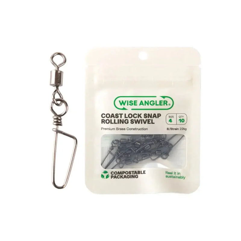 Load image into Gallery viewer, Wise Angler Coast Lock Snap Rolling Swivel
