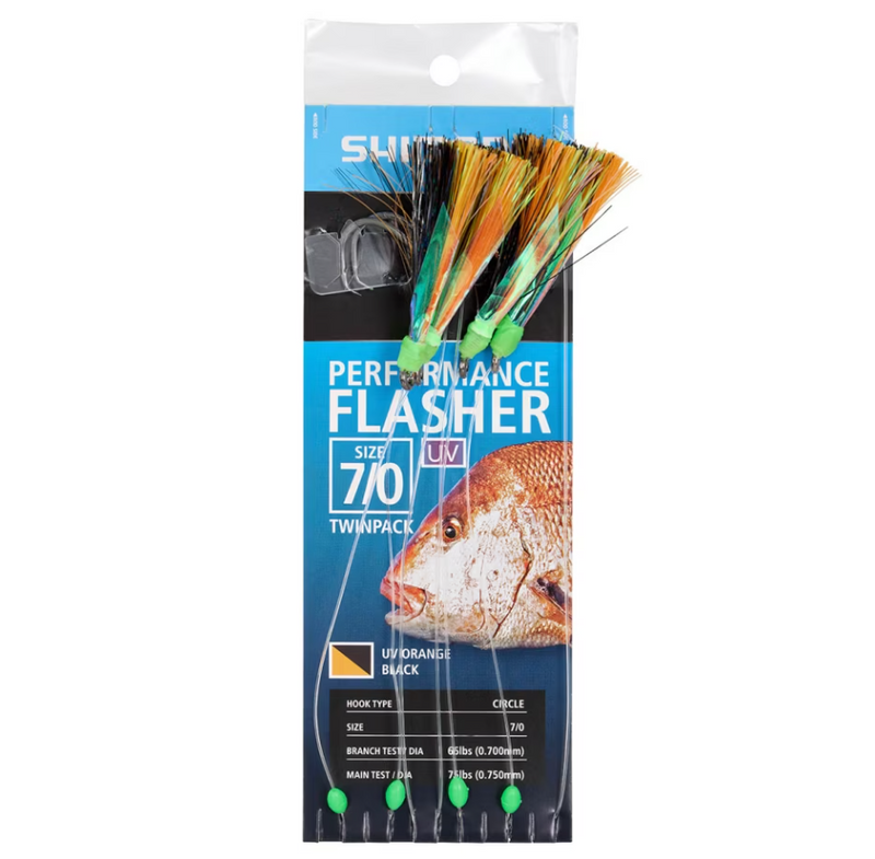 Load image into Gallery viewer, Shimano Performance Flasher Rig - Octopus Hook - Twin Pack
