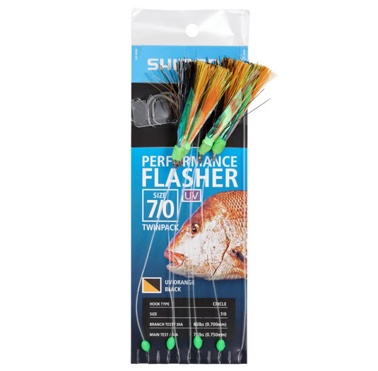 Shimano Performance Flasher Rig - Octopus Hook - Twin Pack