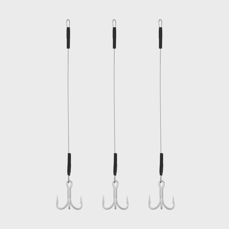 Load image into Gallery viewer, Lure Us In 60lb 140mm Multi-Strand / Size 2 Treble Hook Assemblies (pack of 3)
