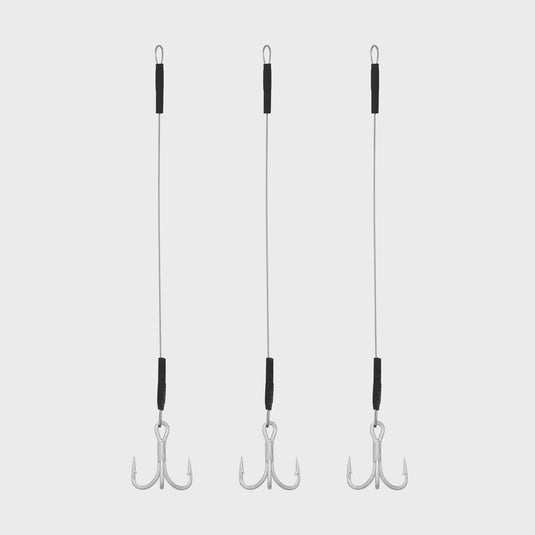 Lure Us In 60lb 140mm Multi-Strand / Size 2 Treble Hook Assemblies (pack of 3)