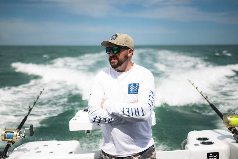 Load image into Gallery viewer, Reef Thief Logo Long Sleeve Tee - White
