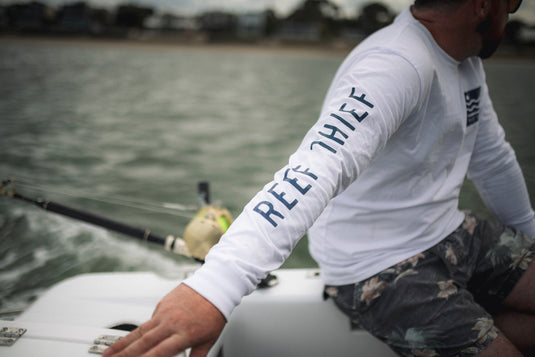Reef Thief Logo Long Sleeve Tee - White
