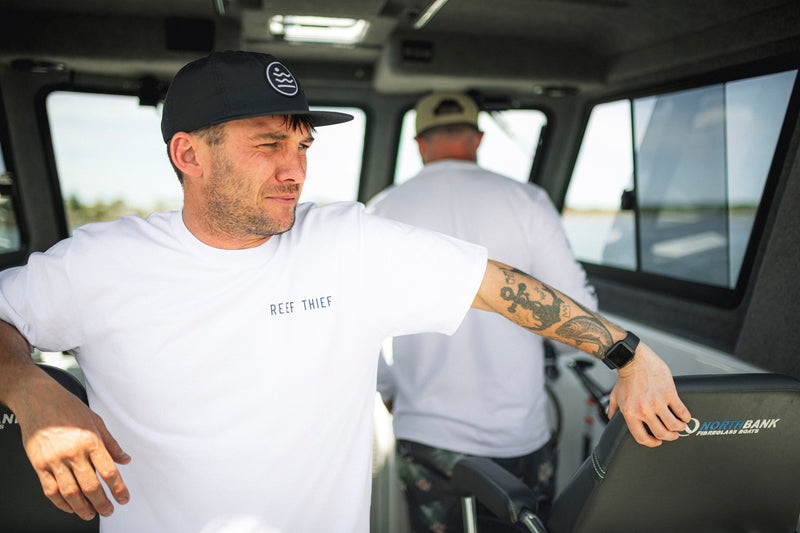 Load image into Gallery viewer, Reef Thief Bass Strait Tee - White
