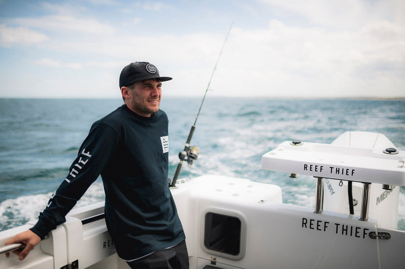 Load image into Gallery viewer, Reef Thief Logo Long Sleeve Tee - Navy
