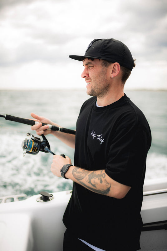 Reef Thief Script Tee - Black