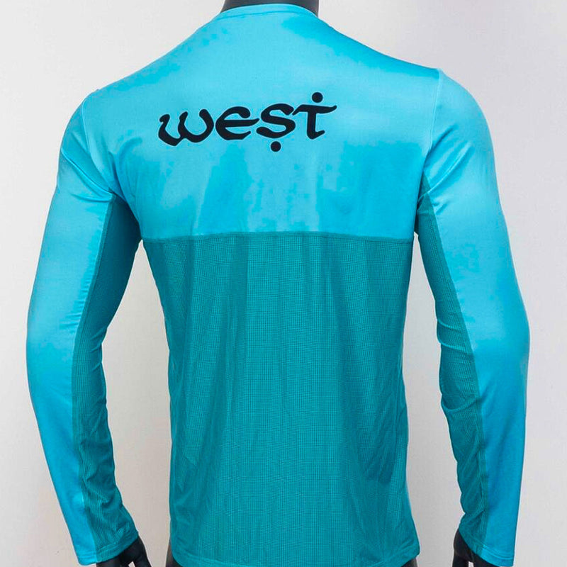 Load image into Gallery viewer, West Coast Poppers Fishing Jersey - Reef Blue
