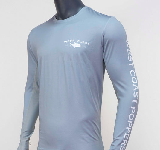 West Coast Poppers Fishing Jersey - Storm Grey