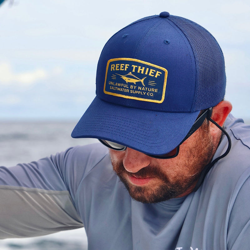 Load image into Gallery viewer, Reef Thief Mesh Trucker - Marlin

