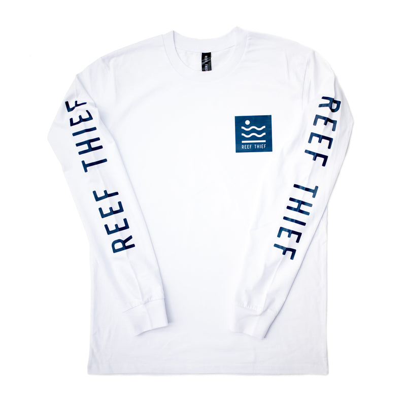 Load image into Gallery viewer, Reef Thief Logo Long Sleeve Tee - White

