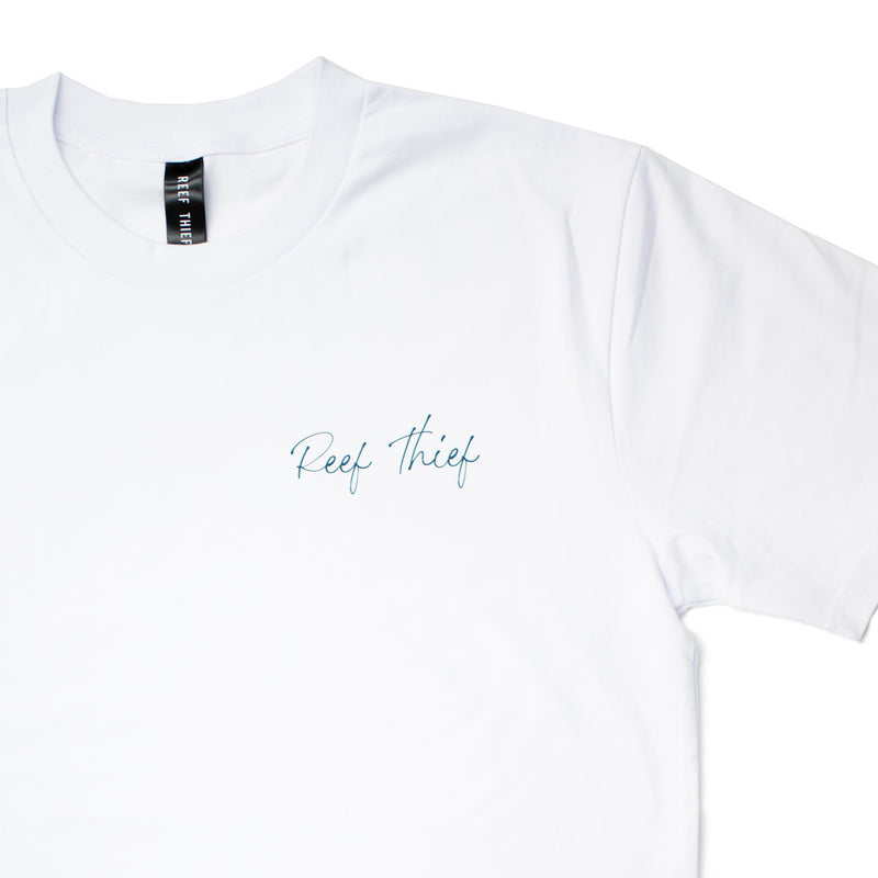 Load image into Gallery viewer, Reef Thief Script Tee - White
