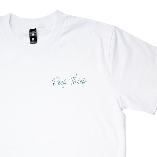 Reef Thief Script Tee - White