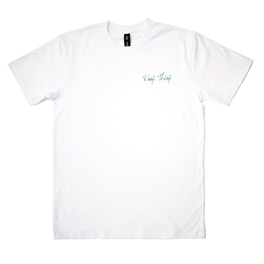 Reef Thief Script Tee - White